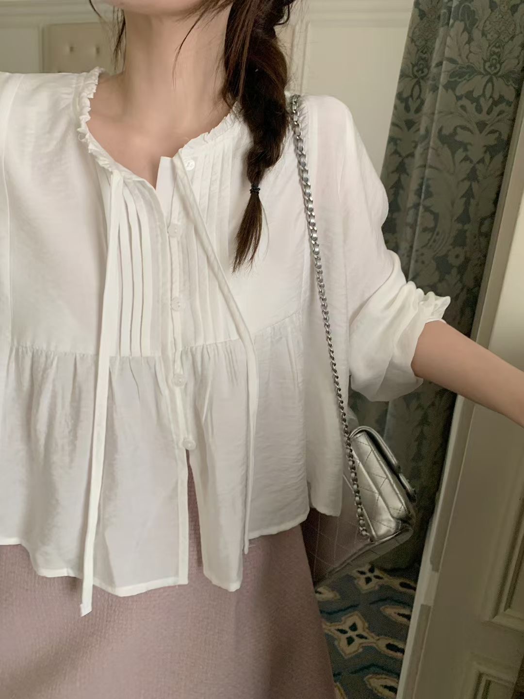 MELLOUNGE-멜라운지-T韓國東大門代購女裝新款人氣襯衫蕾絲衫MELLOUNGE-2件起襯衫/蕾絲衫