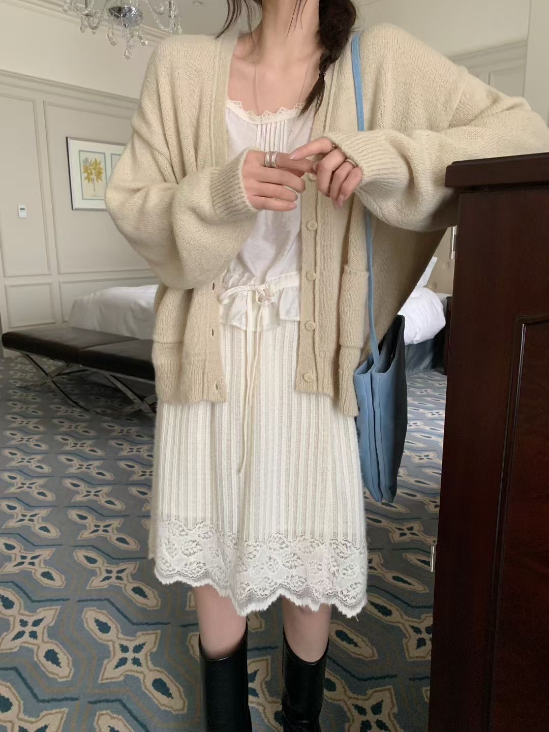 MELLOUNGE-멜라운지-T韓國直郵實拍女士新款休閑針織衫MELLOUNGE-2件起針織衫