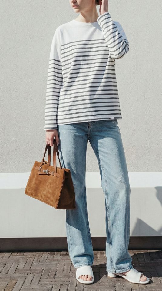 ROOKIE BUD韓國直郵女士新品職業時尚人氣26春夏長袖T恤條紋ROOKIE BUD-P長袖T恤