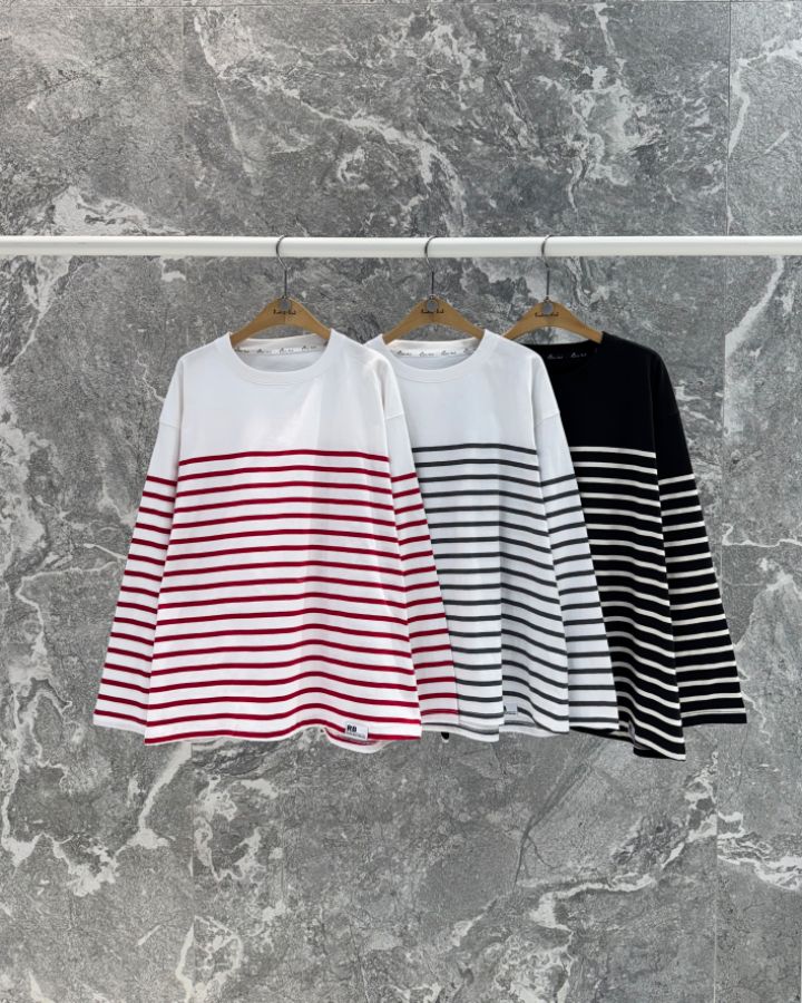 ROOKIE BUD韓國直郵女士新品職業時尚人氣26春夏長袖T恤條紋ROOKIE BUD-P長袖T恤