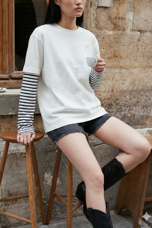 ROOKIE BUD韓國直郵實拍女士新品熱賣時尚人氣長袖T恤條紋ROOKIE BUD-P長袖T恤