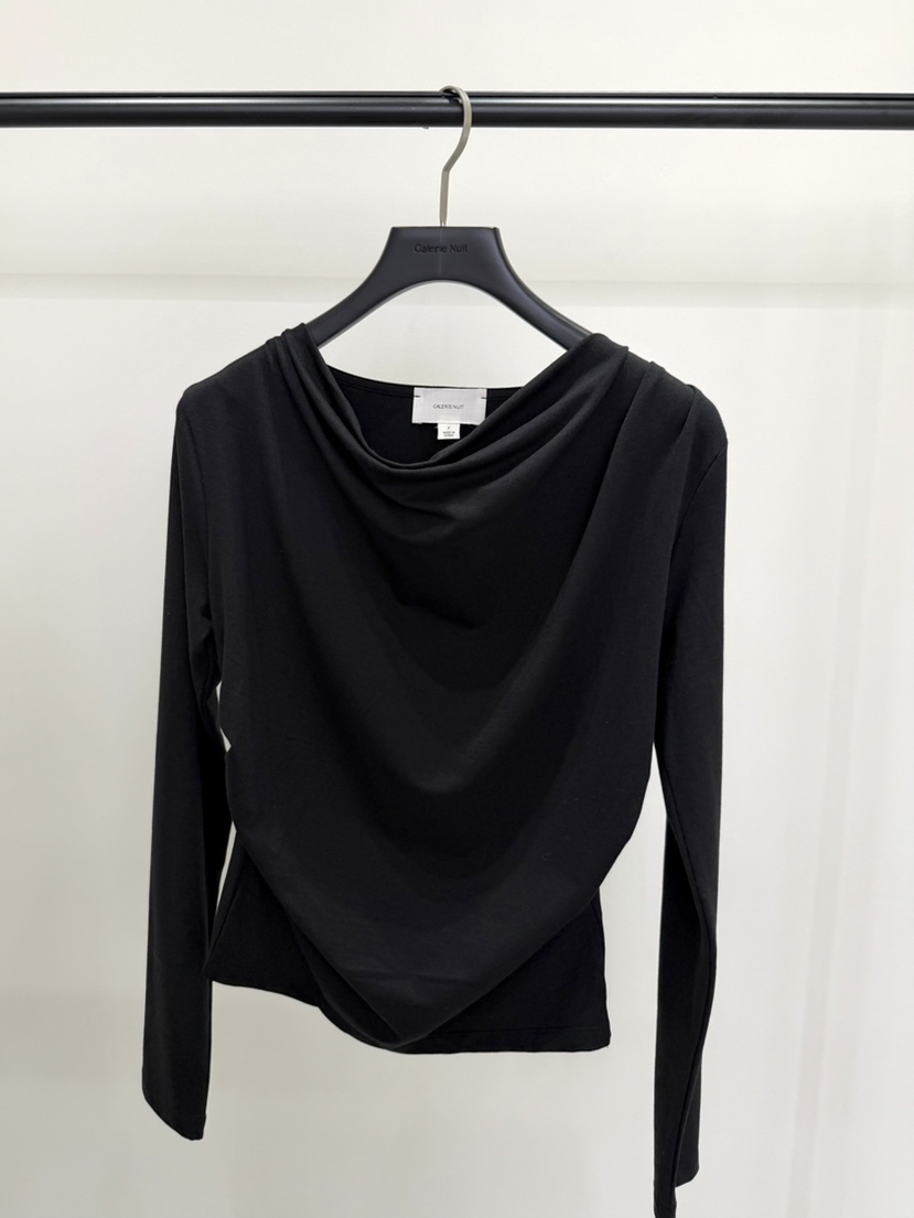 GALERIE NUIT韓國直郵女士新款26春夏時尚職業長袖T恤高領GALERIE NUIT長袖T恤圖色2