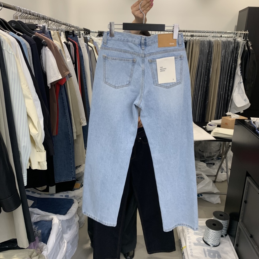 THE SECOND GROW韓國直郵女裝新品推薦時尚牛仔褲直筒牛仔THE SECOND GROW牛仔褲