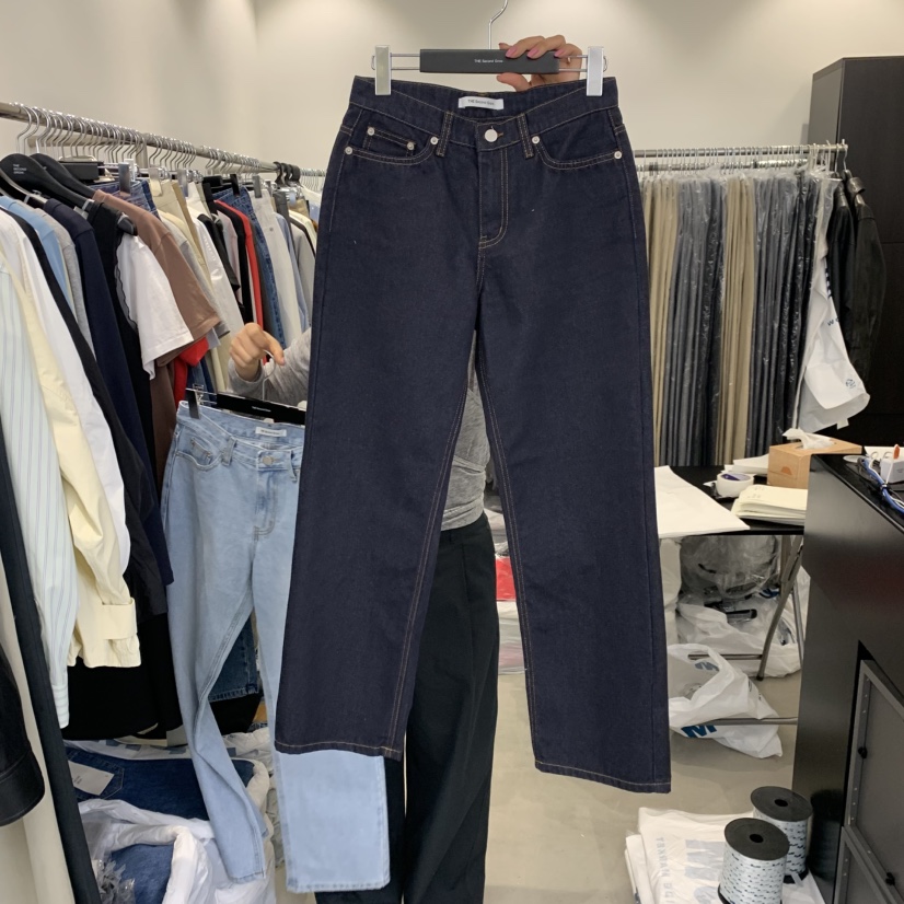 THE SECOND GROW韓國直郵女裝新品推薦時尚牛仔褲直筒牛仔THE SECOND GROW牛仔褲圖色2