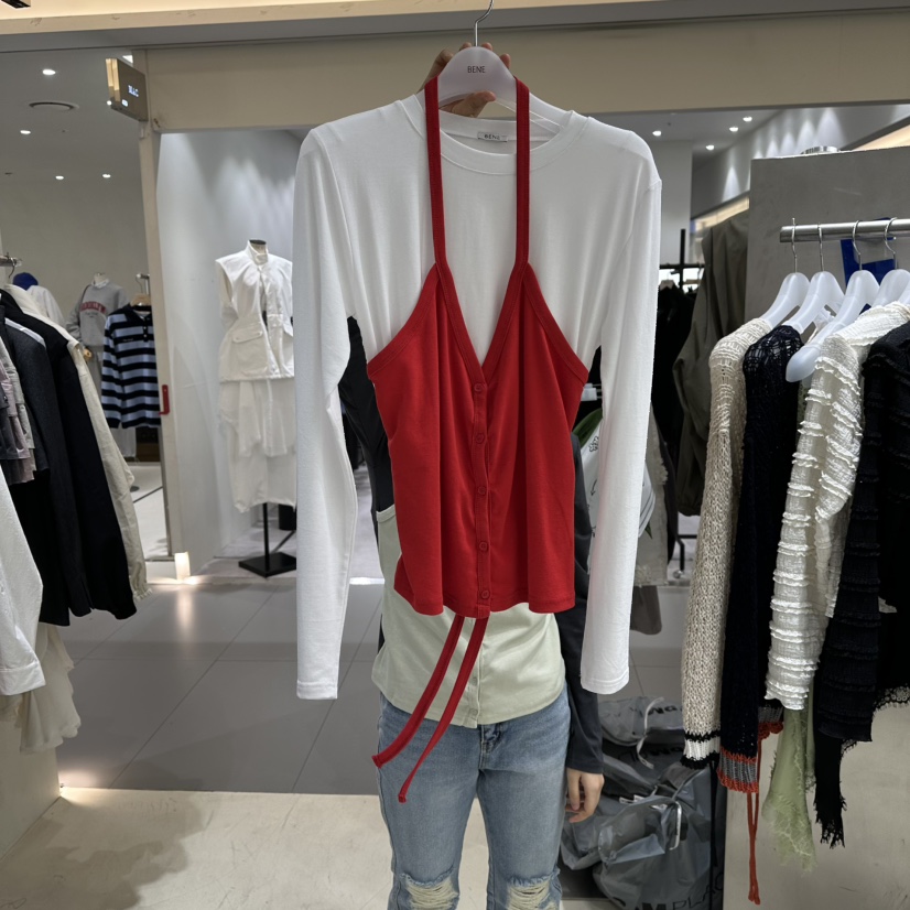 BENE韓國直郵女裝新品推薦熱賣休閑人氣26春夏長袖T恤假兩件BENE長袖T恤圖色1