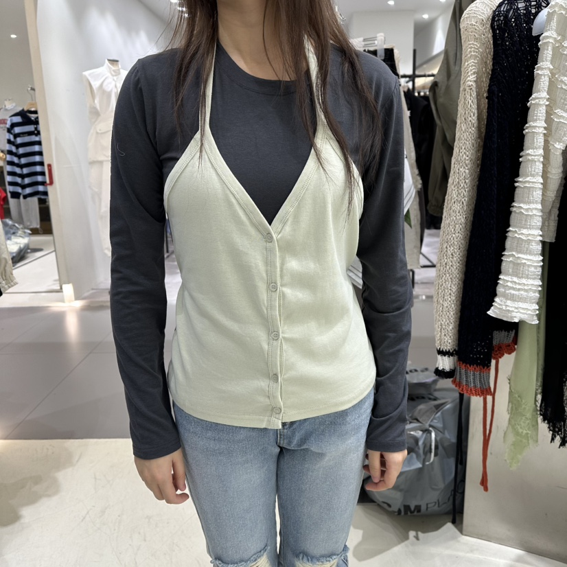 BENE韓國直郵女裝新品推薦熱賣休閑人氣26春夏長袖T恤假兩件BENE長袖T恤圖色5