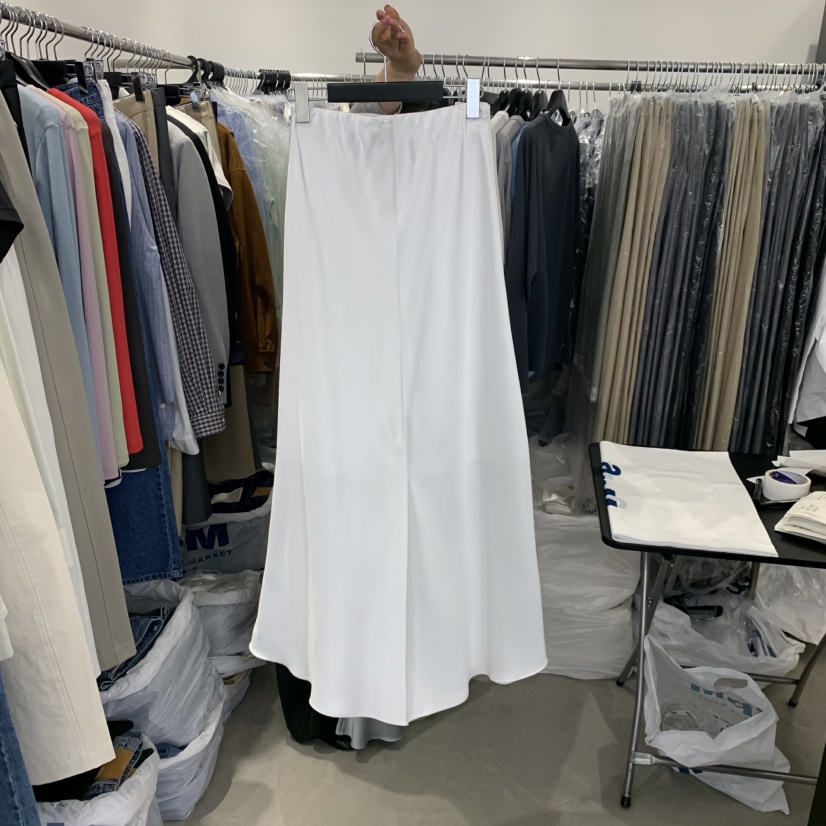 THE SECOND GROW韓國直郵女裝新品休閑熱賣職業長裙緞面THE SECOND GROW長裙