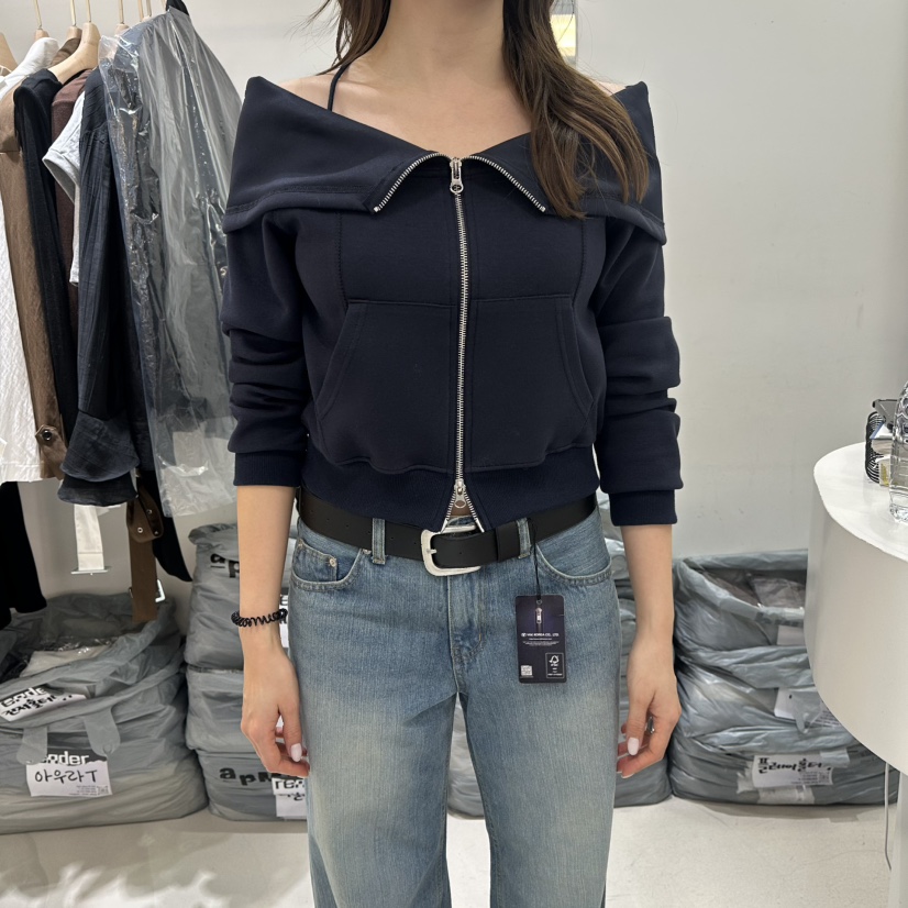 RENDER東大門直郵女裝新品職業時尚休閑推薦26春夏夾克拉鏈RENDER夾克圖色4深藍色