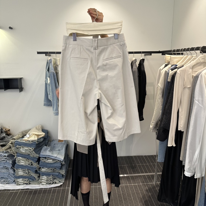 FIND-P東大門實拍女裝新品真品人氣職業短褲人字紋含腰帶FIND-P短褲