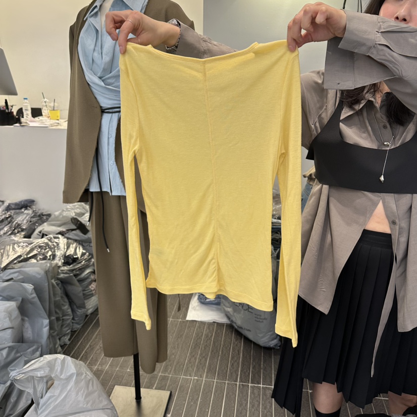 FIND-P東大門代購女裝新品人氣長袖T恤不含內搭天絲纖維FIND-P長袖T恤圖色4