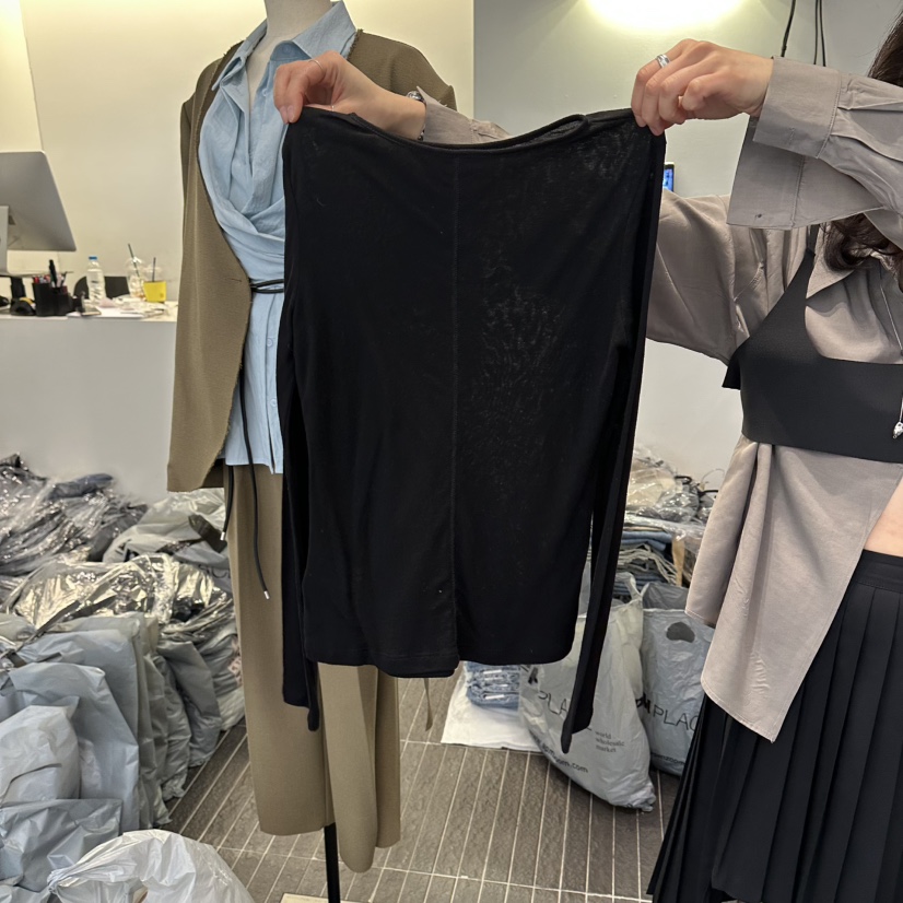 FIND-P東大門代購女裝新品人氣長袖T恤不含內搭天絲纖維FIND-P長袖T恤圖色5