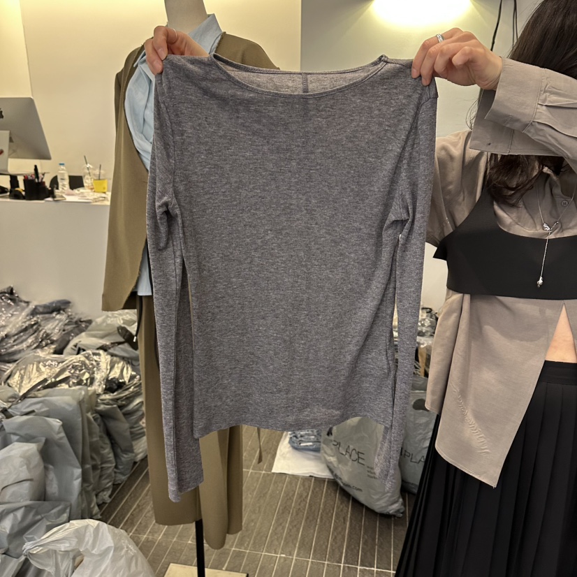 FIND-P東大門代購女裝新品人氣長袖T恤不含內搭天絲纖維FIND-P長袖T恤圖色6