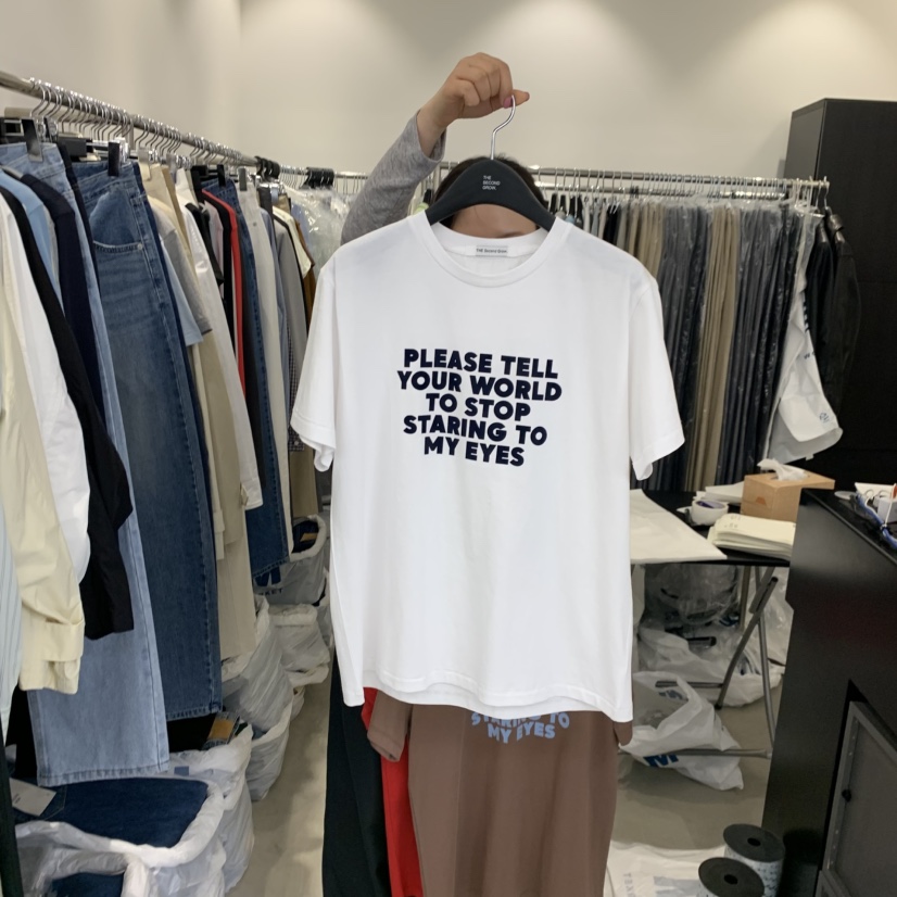 THE SECOND GROW東大門實拍女士新品休閑時尚熱賣推薦T恤THE SECOND GROWT恤圖色1