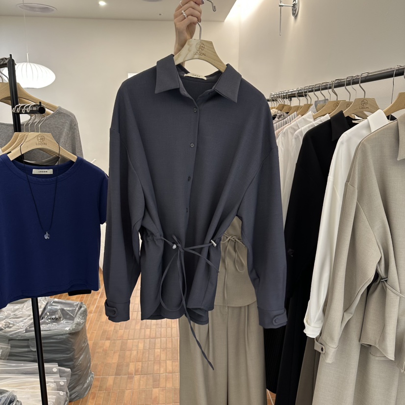 LOGON東大門實拍女裝新品熱賣休閑推薦26春夏人氣襯衫蕾絲衫LOGON襯衫/蕾絲衫圖色3墨色