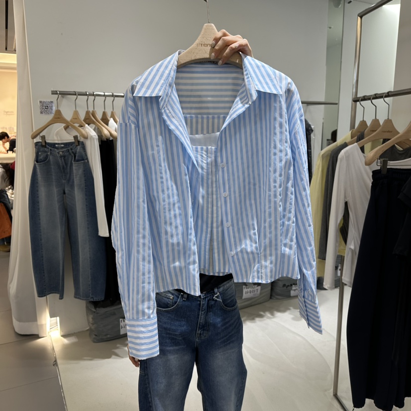 RENDER韓國直郵女士新款職業熱賣真品休閑襯衫蕾絲衫假兩件RENDER襯衫/蕾絲衫圖色2