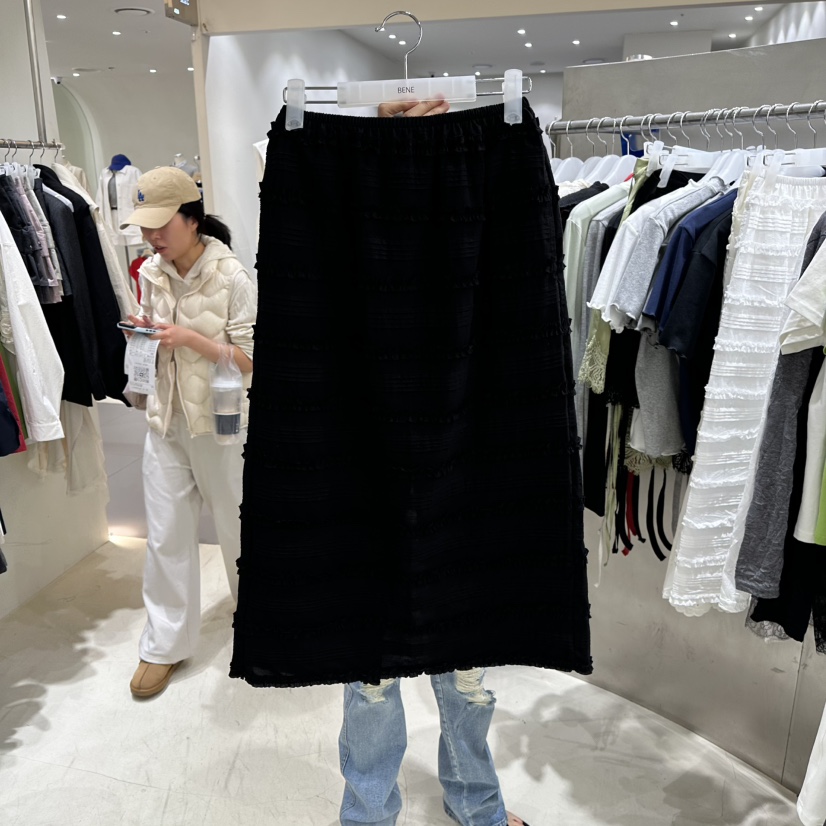 BENE韓國直郵女士新款真品職業熱賣推薦26春夏時尚長裙褶裥BENE長裙圖色2