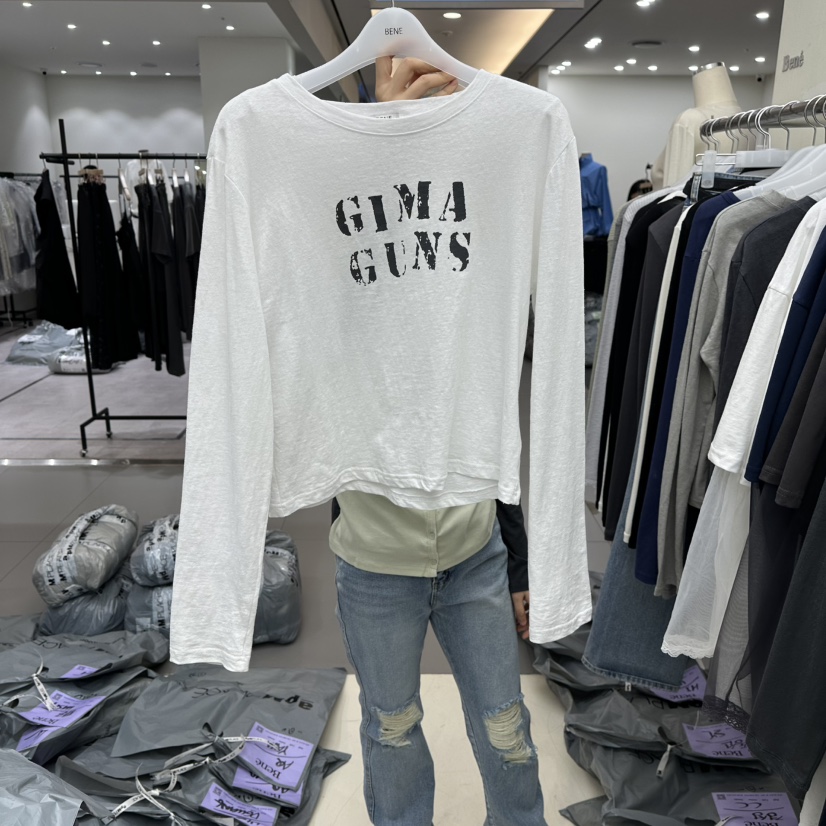 BENE東大門實拍女裝新品推薦真品休閑熱賣26春夏時尚長袖T恤BENE長袖T恤圖色1
