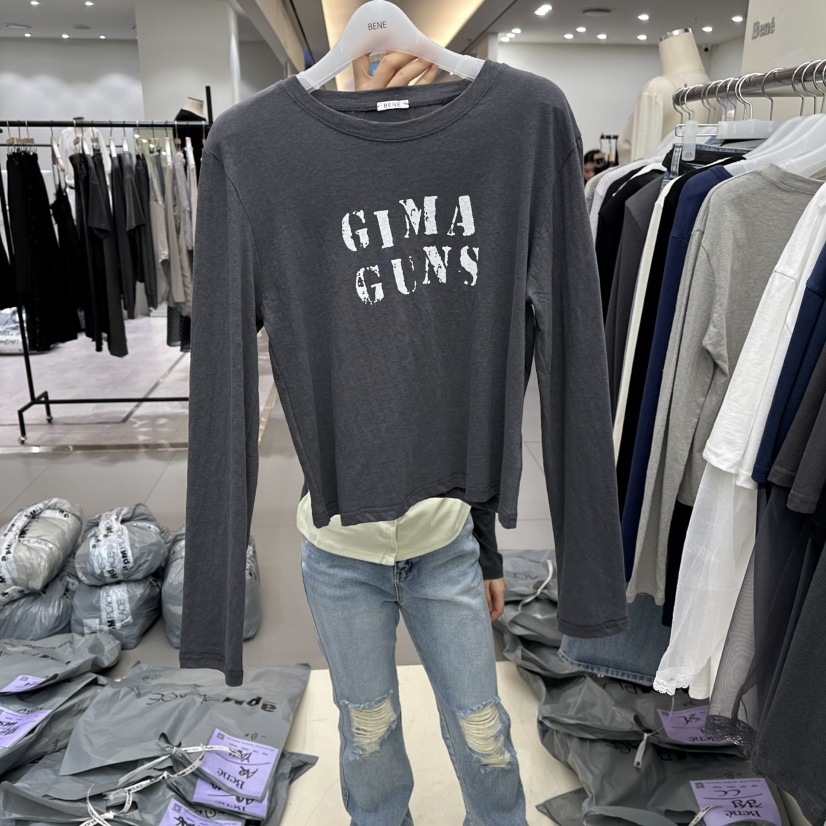 BENE東大門實拍女裝新品推薦真品休閑熱賣26春夏時尚長袖T恤BENE長袖T恤圖色2