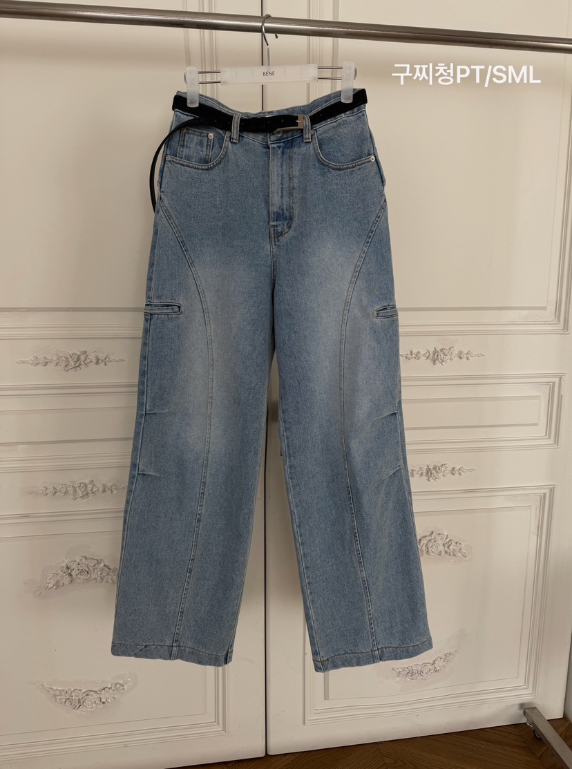 BENE東大門直郵女士新品人氣熱賣推薦職業牛仔褲不含腰帶BENE牛仔褲圖色1