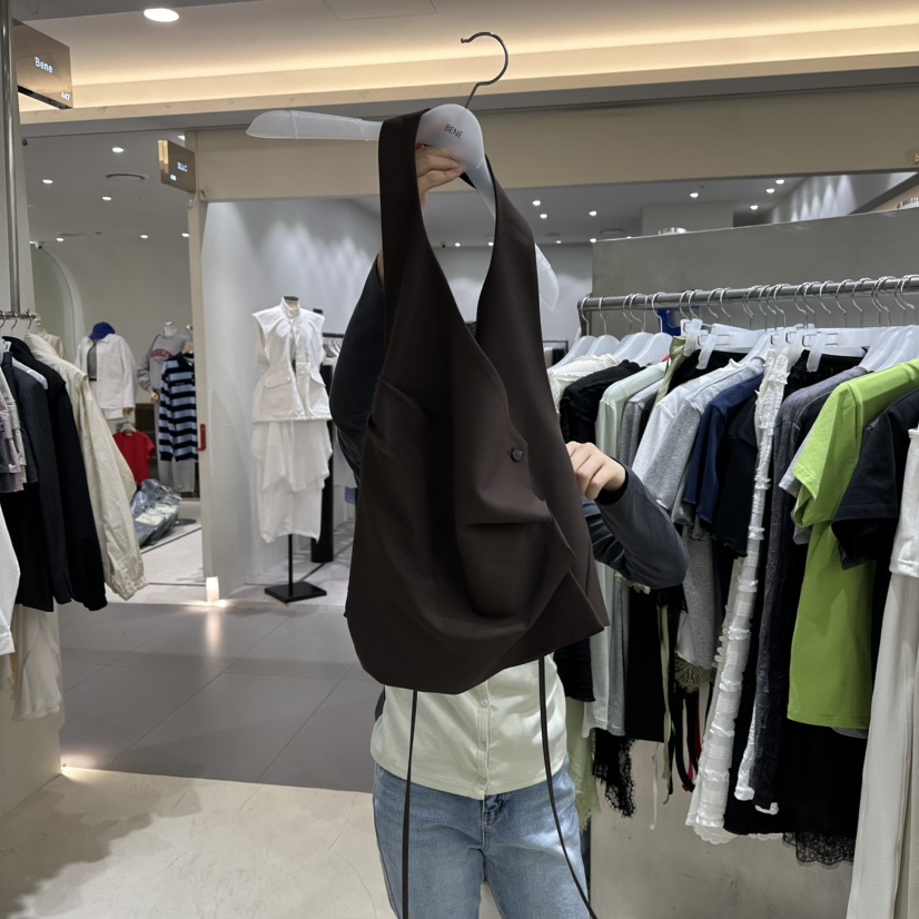 BENE韓國直郵女士新品職業真品26春夏休閑熱賣吊帶背心褶皺BENE吊帶/背心圖色2棕色