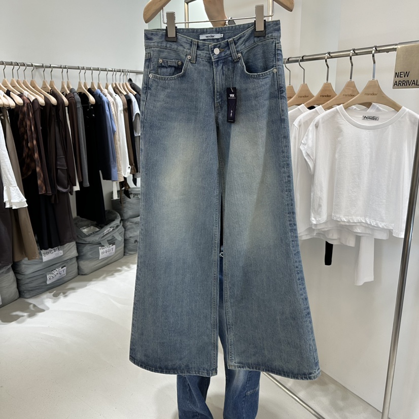 RENDER東大門直郵女裝新品推薦時尚熱賣休閑26春夏牛仔褲喇叭RENDER牛仔褲圖色1