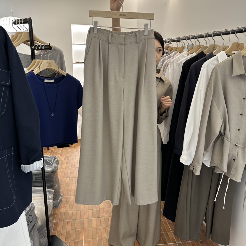 LOGON東大門實拍女裝新品推薦真品職業熱賣休閑褲不含腰帶LOGON休閑褲圖色1