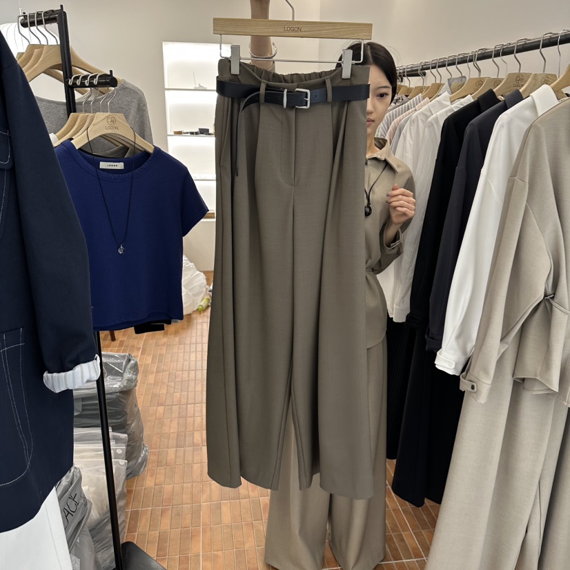 LOGON東大門實拍女裝新品推薦真品職業熱賣休閑褲不含腰帶LOGON休閑褲圖色2