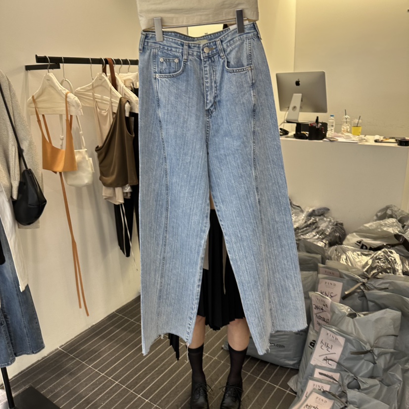 FIND-P東大門代購女士新款26春夏人氣休閑熱賣真品牛仔褲FIND-P牛仔褲圖色1