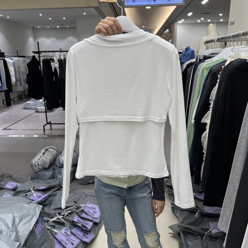 BENE韓國直郵女裝新品推薦26春夏職業熱賣人氣長袖T恤假兩件BENE長袖T恤