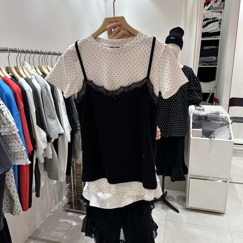 MINI UNNI東大門實拍女士新品真品人氣時尚推薦T恤假兩件MINI UNNIT恤圖色2