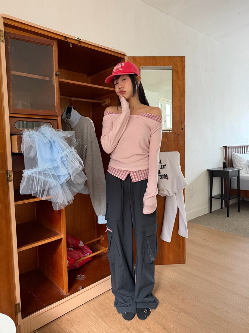 MORE THAN-P韓國代購女士新品真品人氣26春夏長袖T恤假兩件MORE THAN長袖T恤