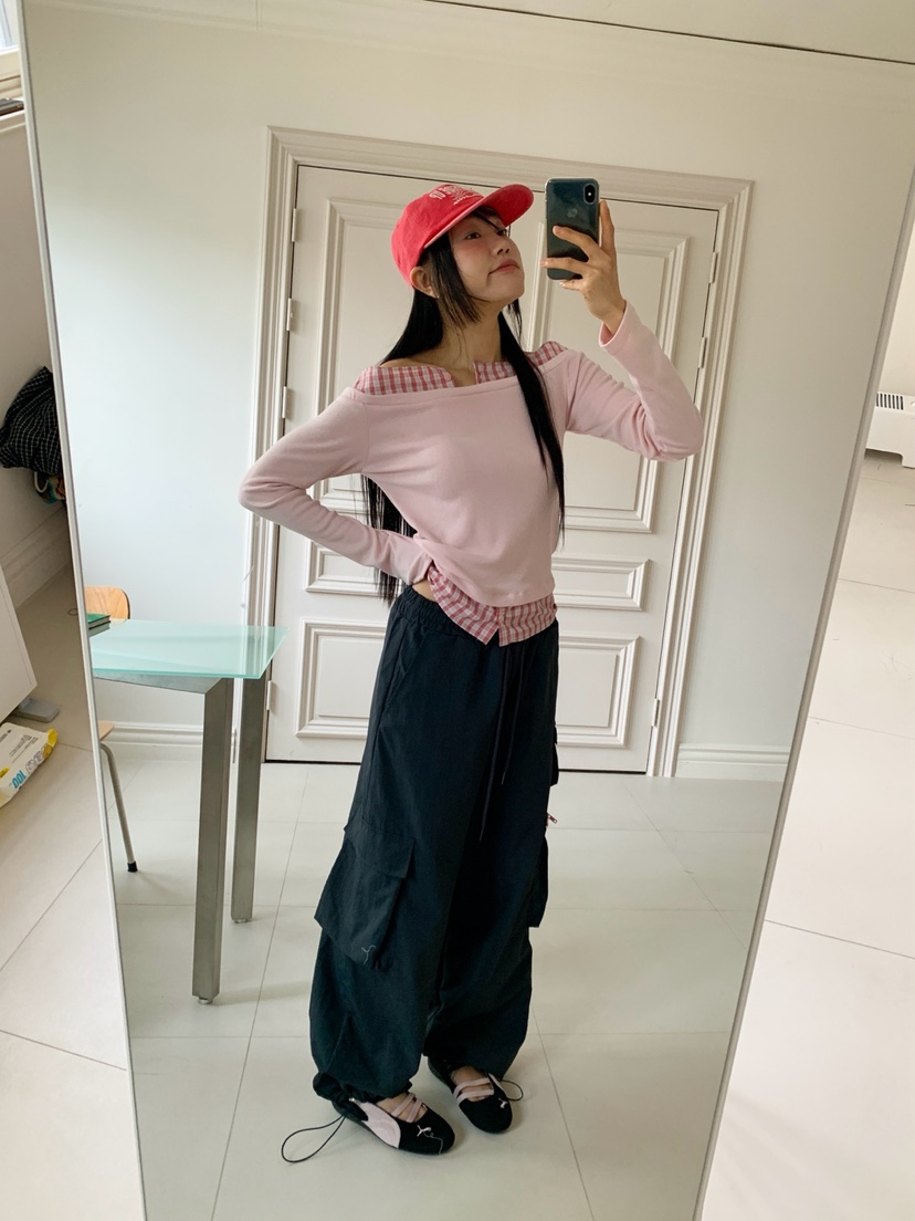 MORE THAN-P韓國代購女士新品真品人氣26春夏長袖T恤假兩件MORE THAN長袖T恤