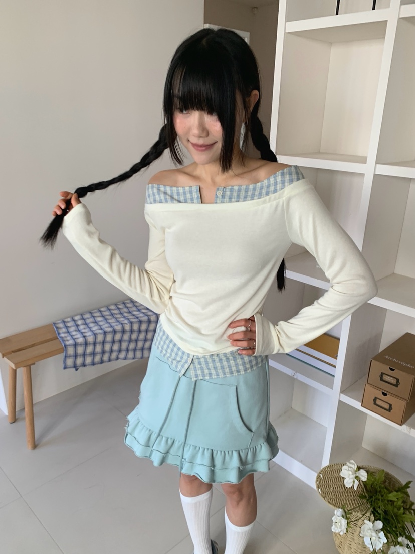 MORE THAN-P韓國代購女士新品真品人氣26春夏長袖T恤假兩件MORE THAN長袖T恤