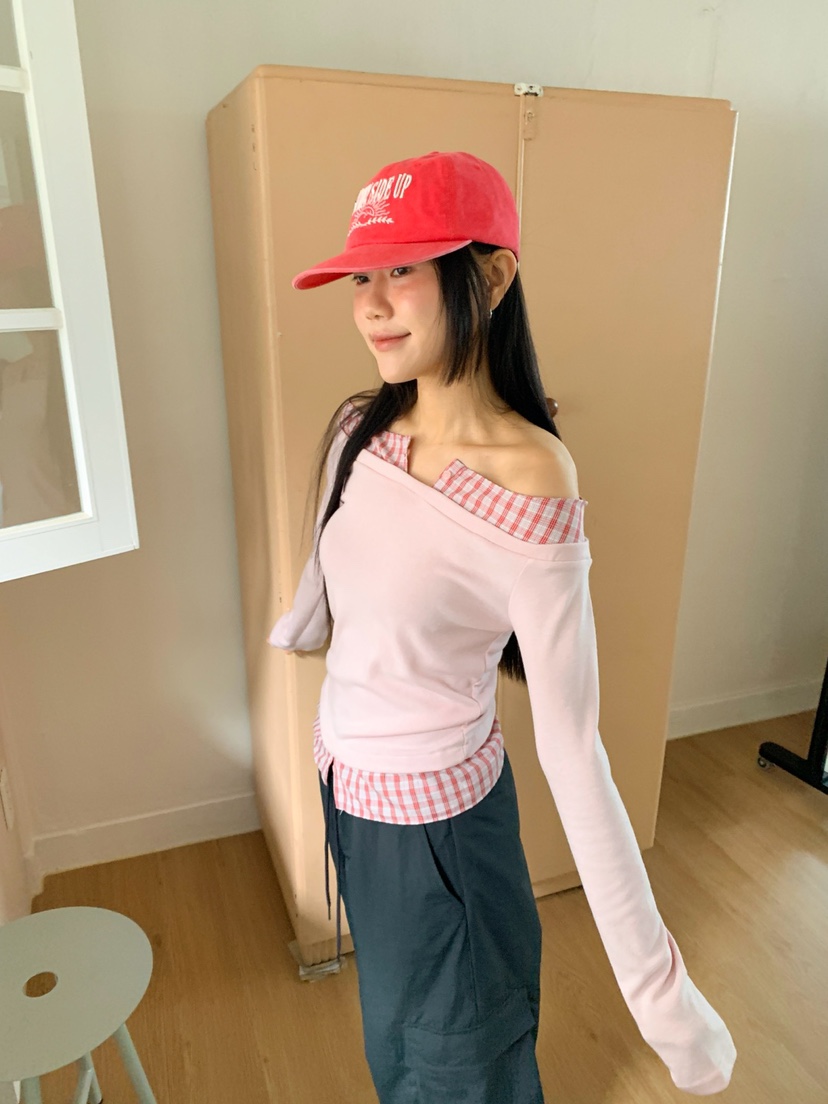 MORE THAN-P韓國代購女士新品真品人氣26春夏長袖T恤假兩件MORE THAN長袖T恤