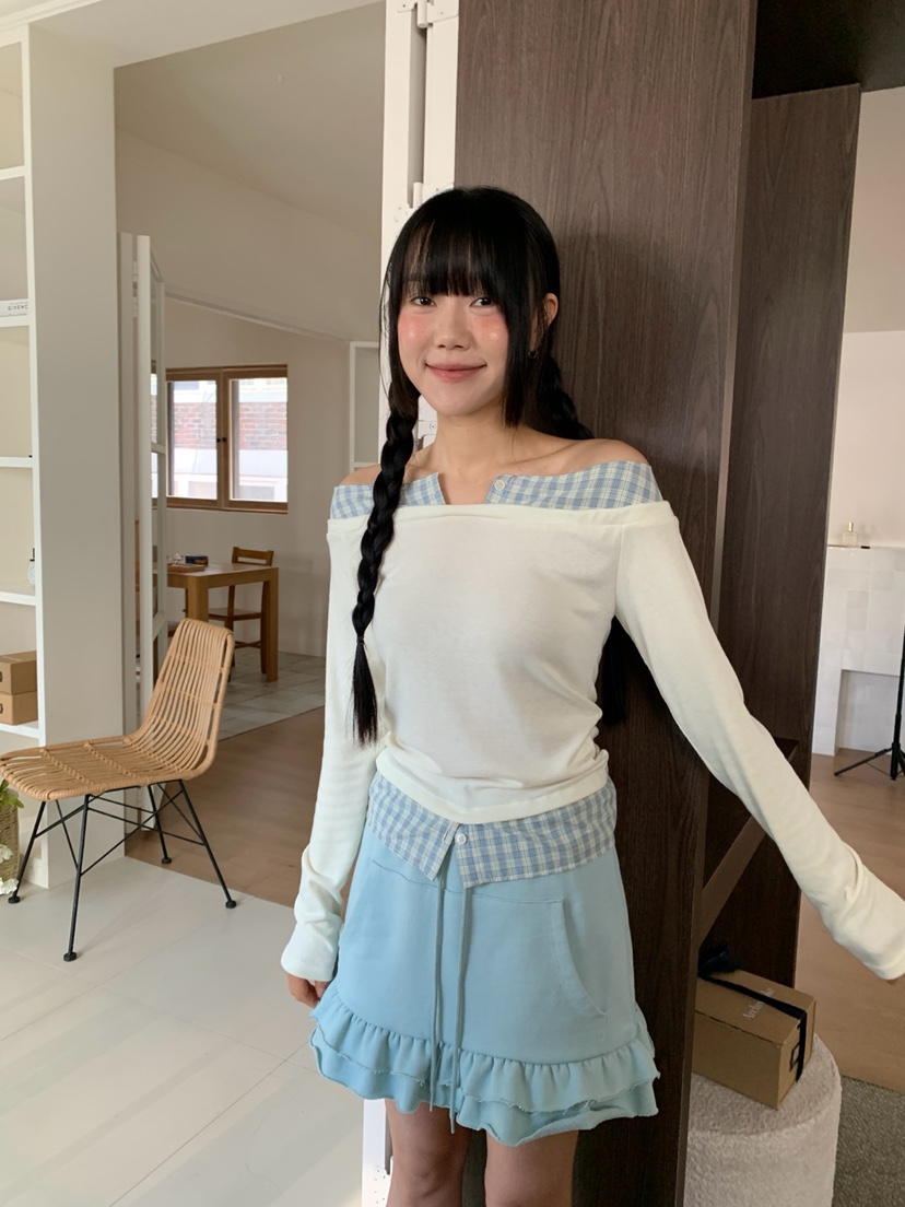 MORE THAN-P韓國代購女士新品真品人氣26春夏長袖T恤假兩件MORE THAN長袖T恤