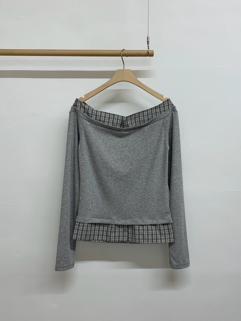 MORE THAN-P韓國代購女士新品真品人氣26春夏長袖T恤假兩件MORE THAN長袖T恤圖色3