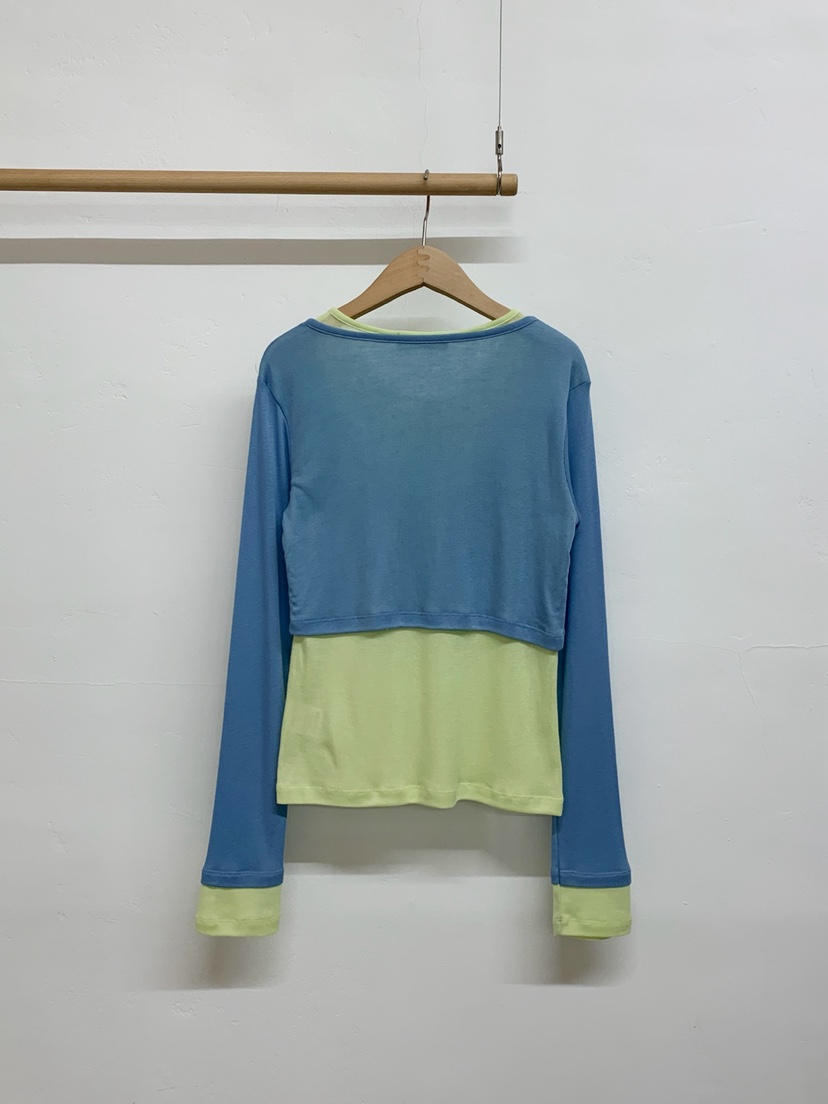 MORE THAN-P東大門代購女裝新款真品休閑長袖T恤假兩件MORE THAN長袖T恤