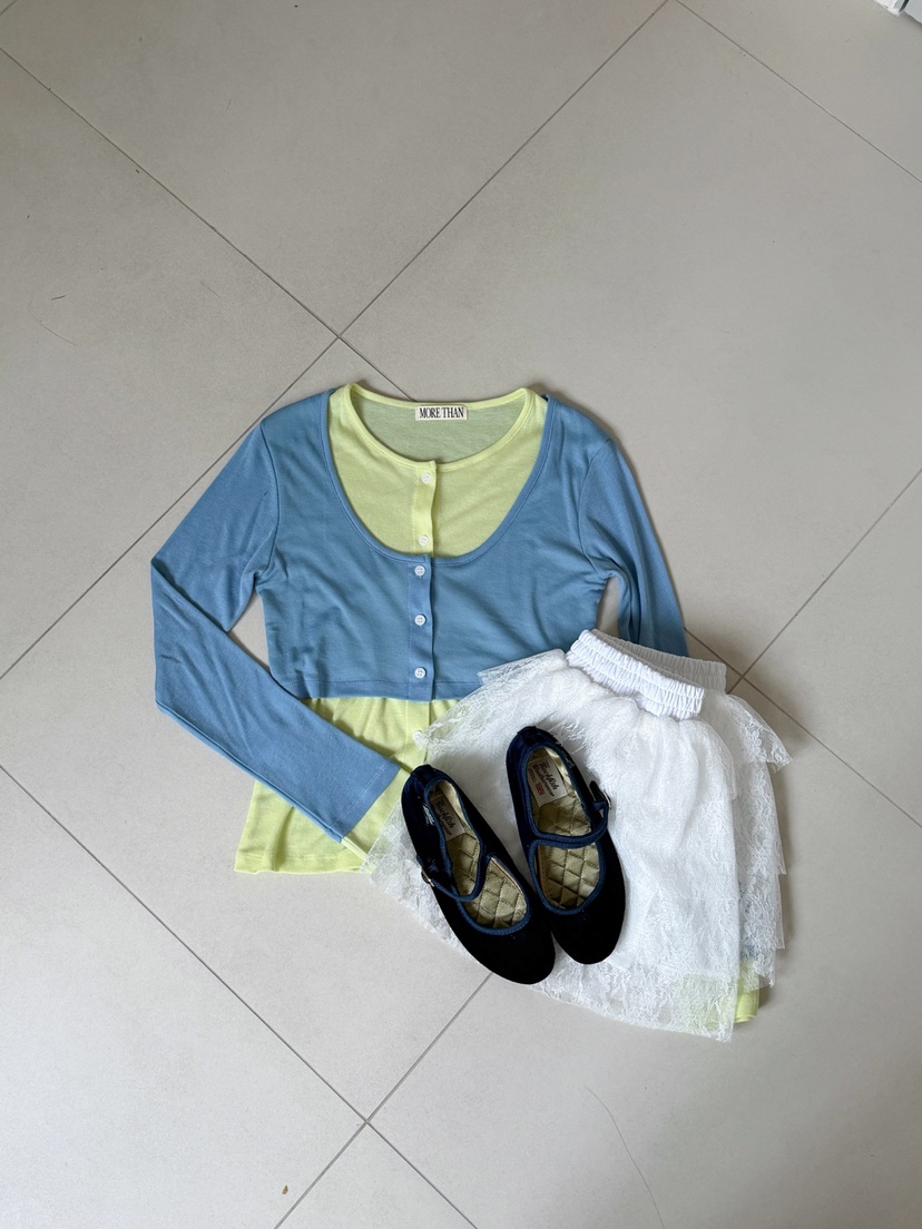 MORE THAN-P東大門代購女裝新款真品休閑長袖T恤假兩件MORE THAN長袖T恤