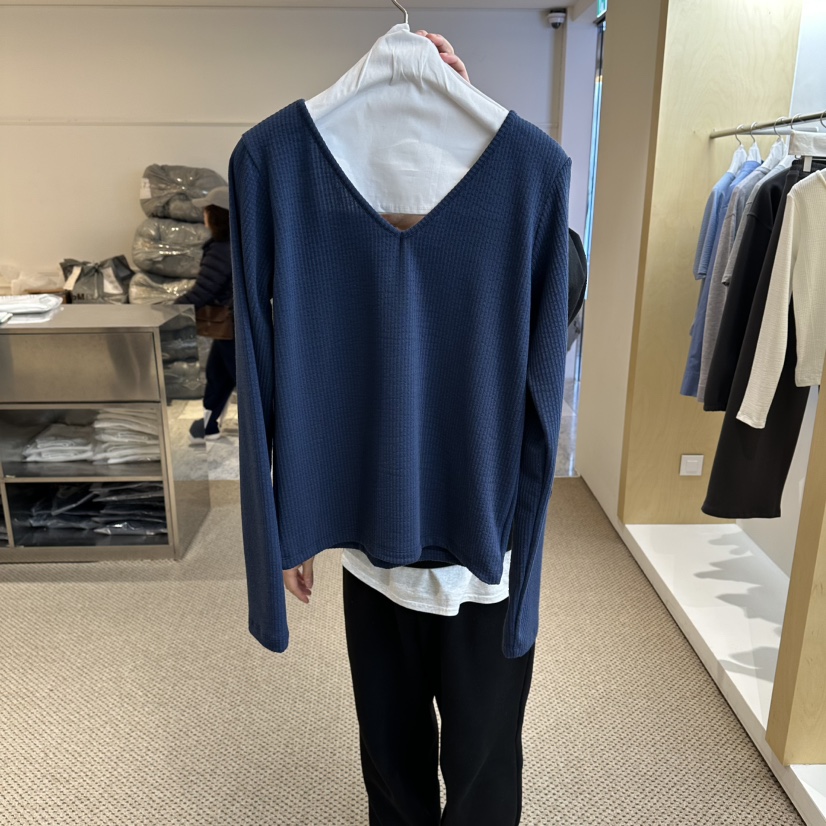 ARTISANAL韓國東大門直郵女士新款熱賣職業26春夏長袖T恤V領ARTISANAL長袖T恤圖色2