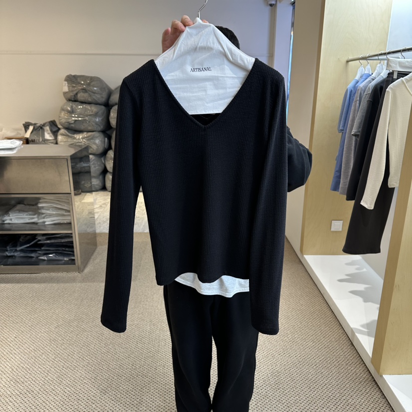ARTISANAL韓國東大門直郵女士新款熱賣職業26春夏長袖T恤V領ARTISANAL長袖T恤圖色3