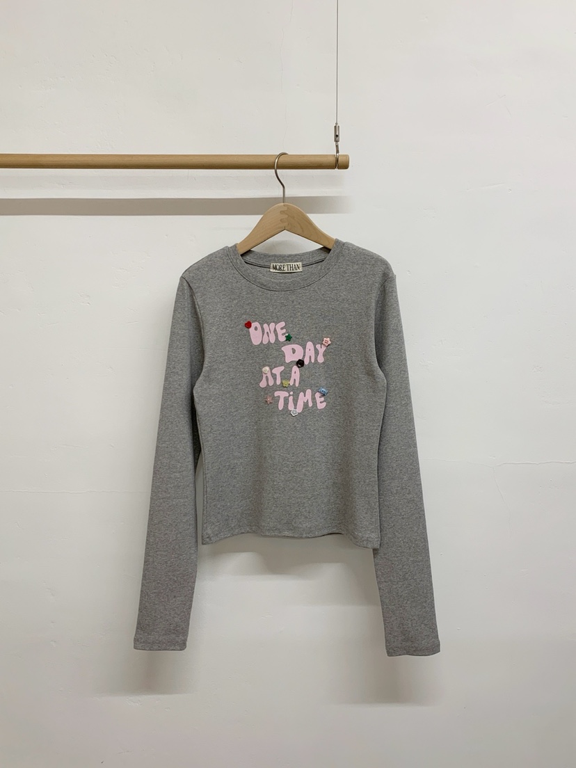 MORE THAN-P韓國代購女裝新品26春夏人氣時尚長袖T恤紐扣MORE THAN長袖T恤圖色3