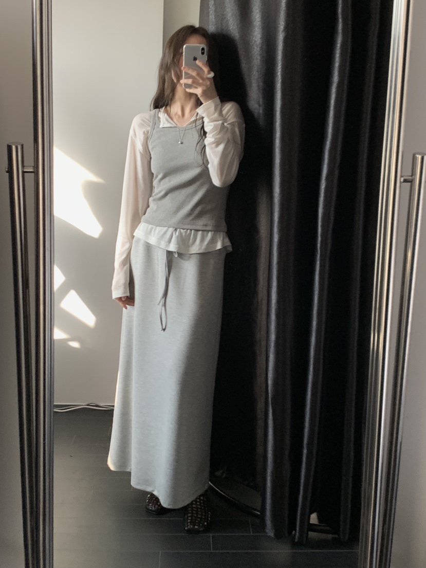 LONG PEAK韓國代購女裝新品時尚26春夏推薦休閑長裙長款鵝LONG PEAK長裙