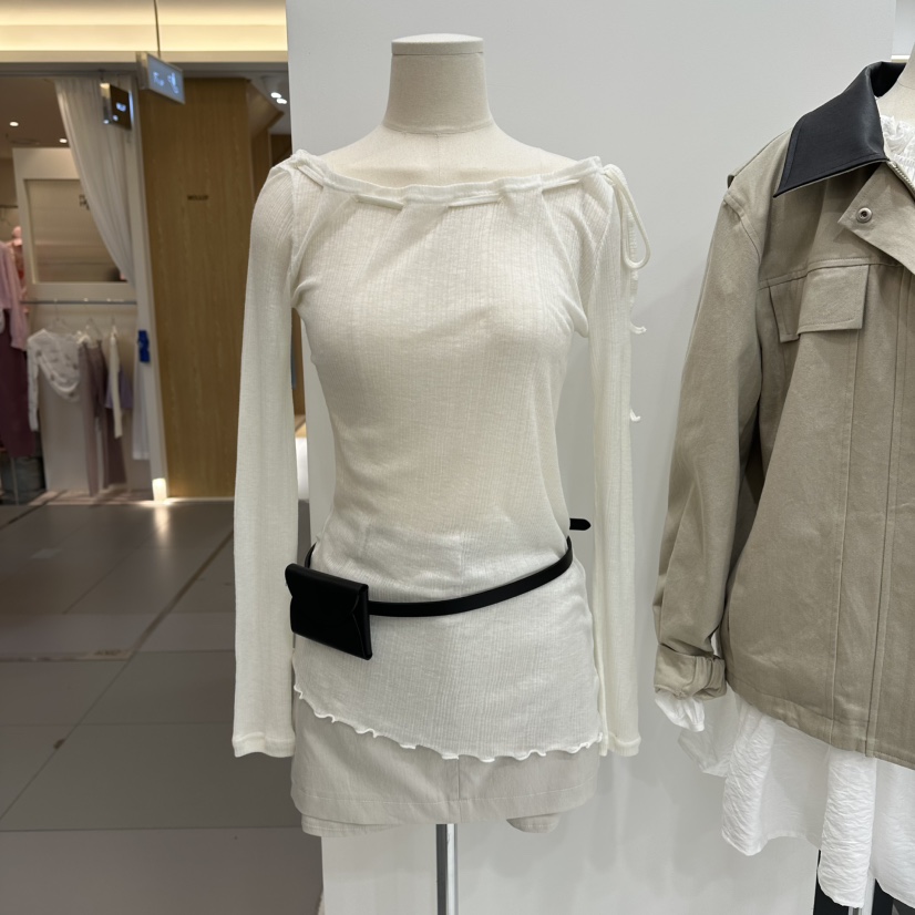 THE VALUE韓國東大門代購女士新品推薦職業長袖T恤不含腰包THE VALUE長袖T恤圖色1