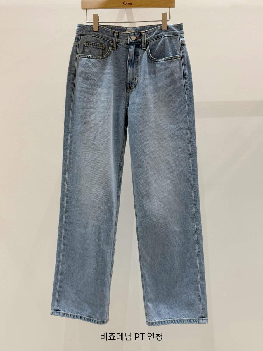 OREE韓國直郵女士新品26春夏推薦休閑時尚職業人氣牛仔褲OREE牛仔褲圖色2淺色