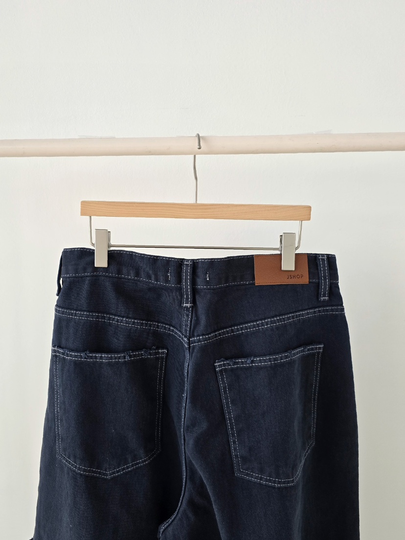 J SHOP韓國直郵女裝新款推薦熱賣26春夏休閑職業牛仔褲海軍J_SHOP牛仔褲