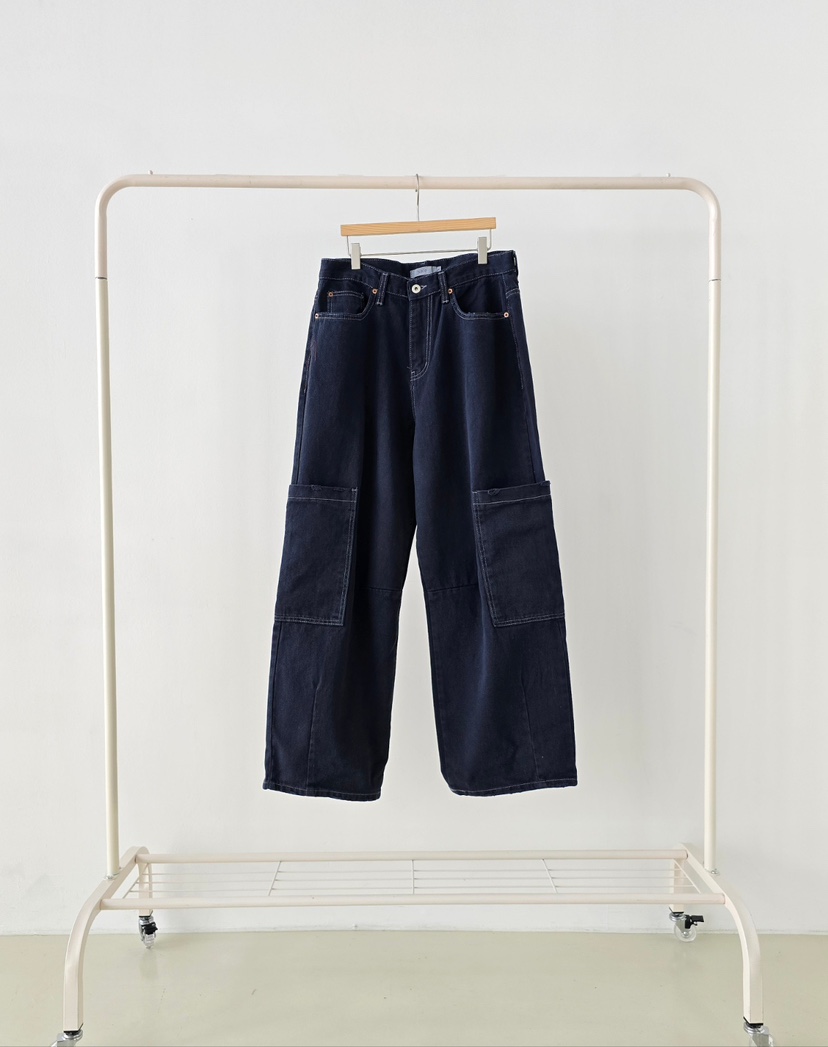 J SHOP韓國直郵女裝新款推薦熱賣26春夏休閑職業牛仔褲海軍J_SHOP牛仔褲圖色1