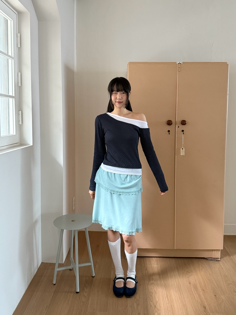 MORE THAN-P韓國直郵實拍女裝新款休閑推薦長袖T恤假兩件MORE THAN長袖T恤