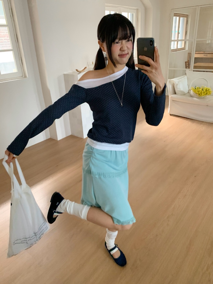 MORE THAN-P韓國直郵實拍女裝新款休閑推薦長袖T恤假兩件MORE THAN長袖T恤