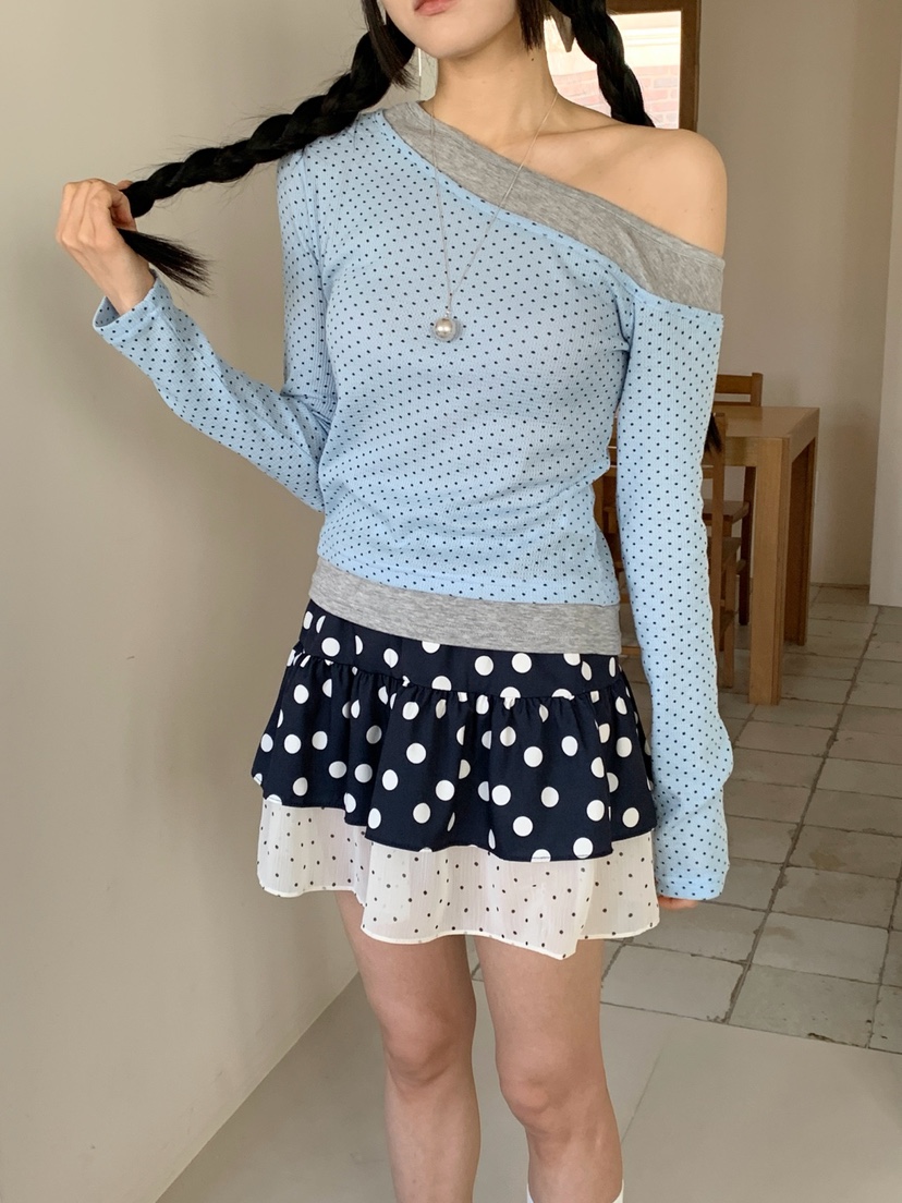 MORE THAN-P韓國直郵實拍女裝新款休閑推薦長袖T恤假兩件MORE THAN長袖T恤