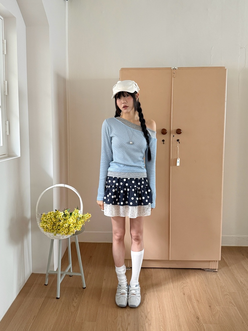 MORE THAN-P韓國直郵實拍女裝新款休閑推薦長袖T恤假兩件MORE THAN長袖T恤